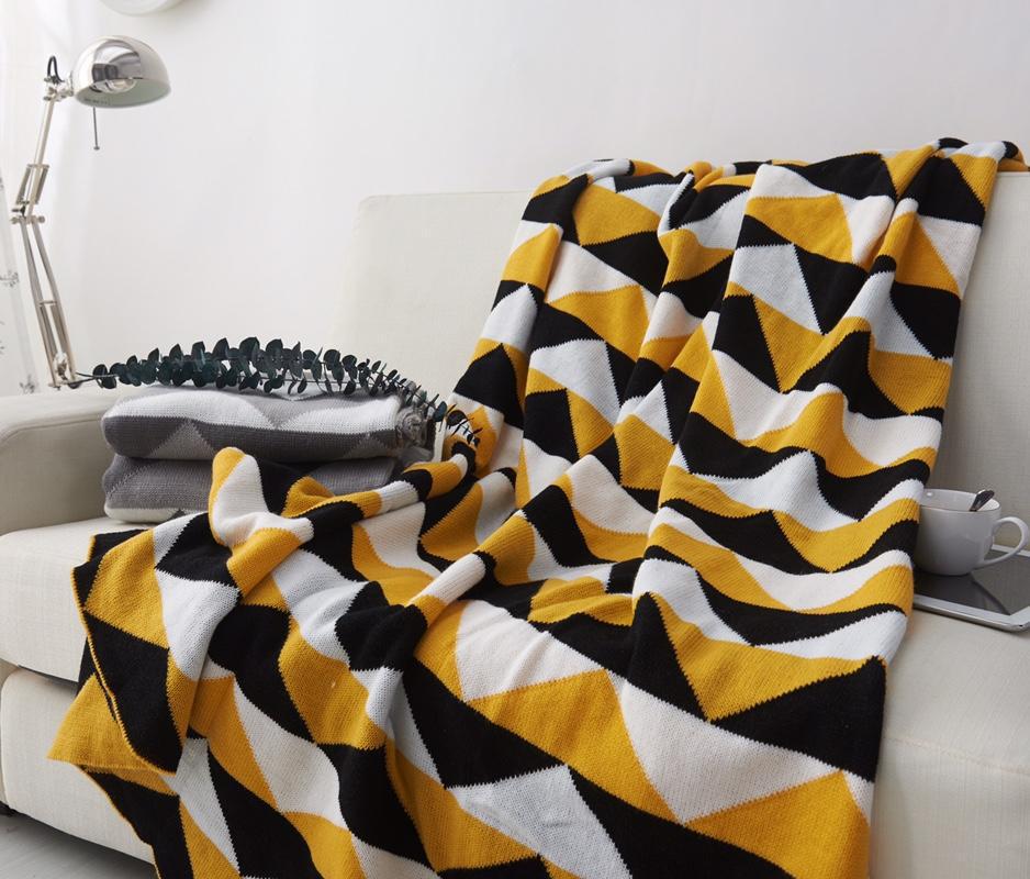 memory Time lattice series Acrylic Blanket knitting Northern Europe style Geometry pattern Blanket Blanket Blanket