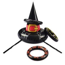 廠家直銷PVC充氣萬聖節巫婆頭套圓錐形巫女帽子投擲玩具節日用品
