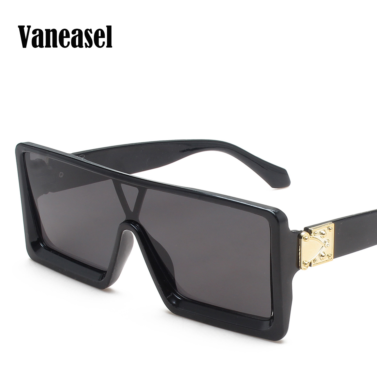 Moda europea y americana pasarela marrón gafas de sol 97049-caja integrada gafas de sol de moda personalizada Rana gafas