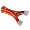 Metal slingshot from natural wood rosewood with flat rubber bands, wholesale