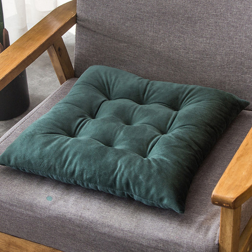 Pure Color Cross-Border Chair Cushion Square Seat Pad Floor Cushion Simple Crystal Fleece Chair Pad Plush Seat Pad Winter Student Home