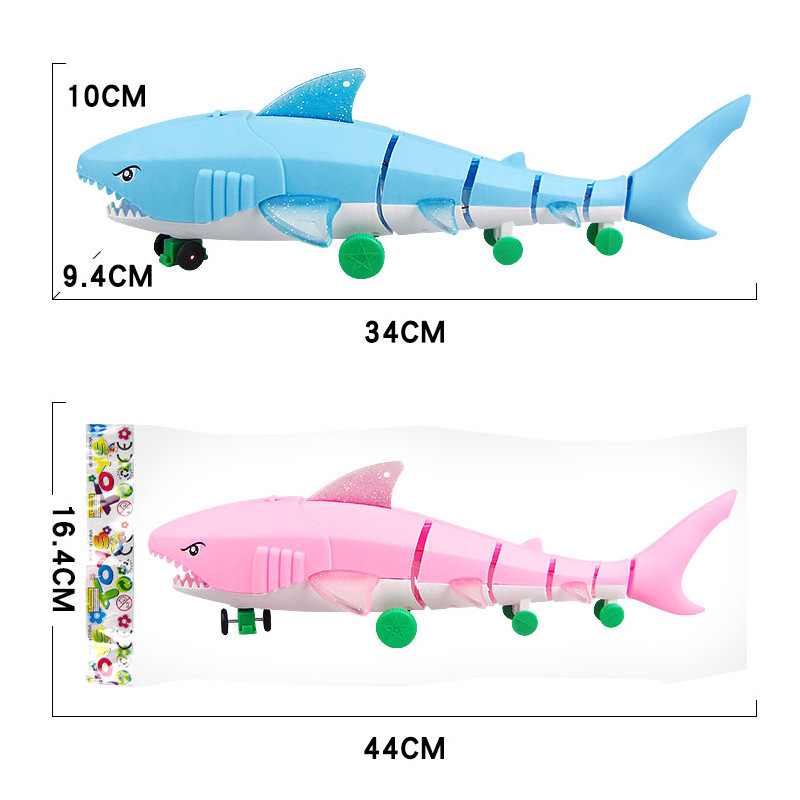 Tiktok mismo estilo Internet celebridad correa de tiburón eléctrico luz música automático caminar puesto Venta caliente niños juguetes al por mayor
