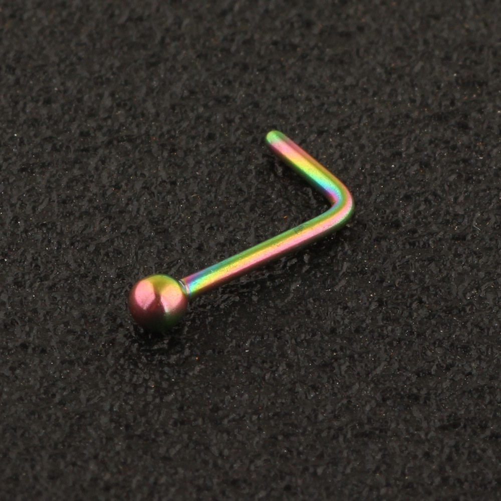 Rose Gold L-Type Nose Nail Nose Ring 316L Surgical Steel Earrings Fashion Piercing Jewelry detail image 9