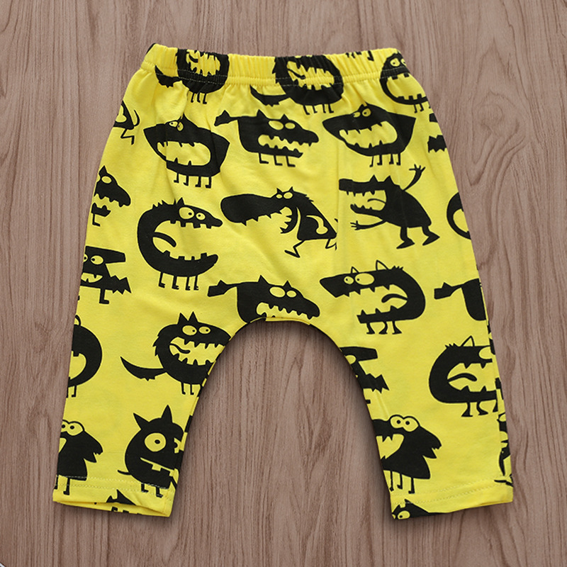 Baby Cotton Pants - Monster Print