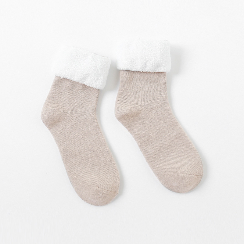 2019 hilo de plumas de invierno boca suelta engrosada caliente mujeres embarazadas calcetines de confinamiento de maternidad algodón peinado Terry calcetines de mujer forrados de lana