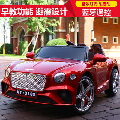 儿童电动车四轮双驱遥控汽车可坐双人宝宝小孩早教摇摆玩具车|ru