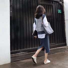 早秋新款网红俏皮女神甜美气质马甲配裙子时尚三件套装秋冬季9123