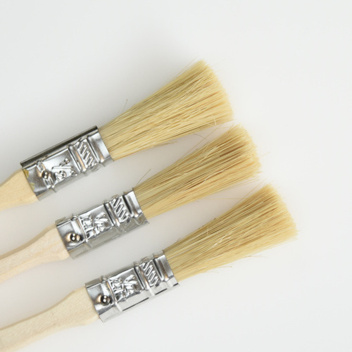 Wholesale Small Bristle Brushes Half-inch Pig Bristle Brushes 0.5-inch Wooden Handle Small Brushes Paint Brushes High-Temperature Resistant Corrosion Resistant Hog Bristle Brushes