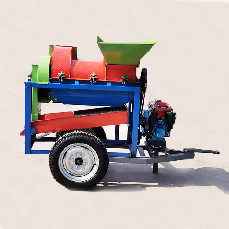 牵引式玉米脱粒机 定做四轮车带小型多用玉米打粒机高梁脱粒机