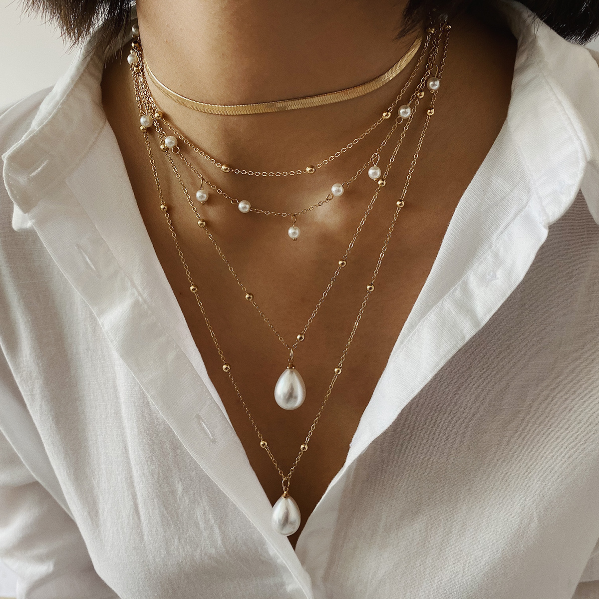 Original Vintage Statement Geometric Chains Necklace