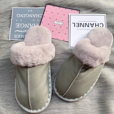 2019秋冬新款羊皮毛一体毛毛拖鞋女外穿情侣包头拖鞋居家羊毛拖鞋