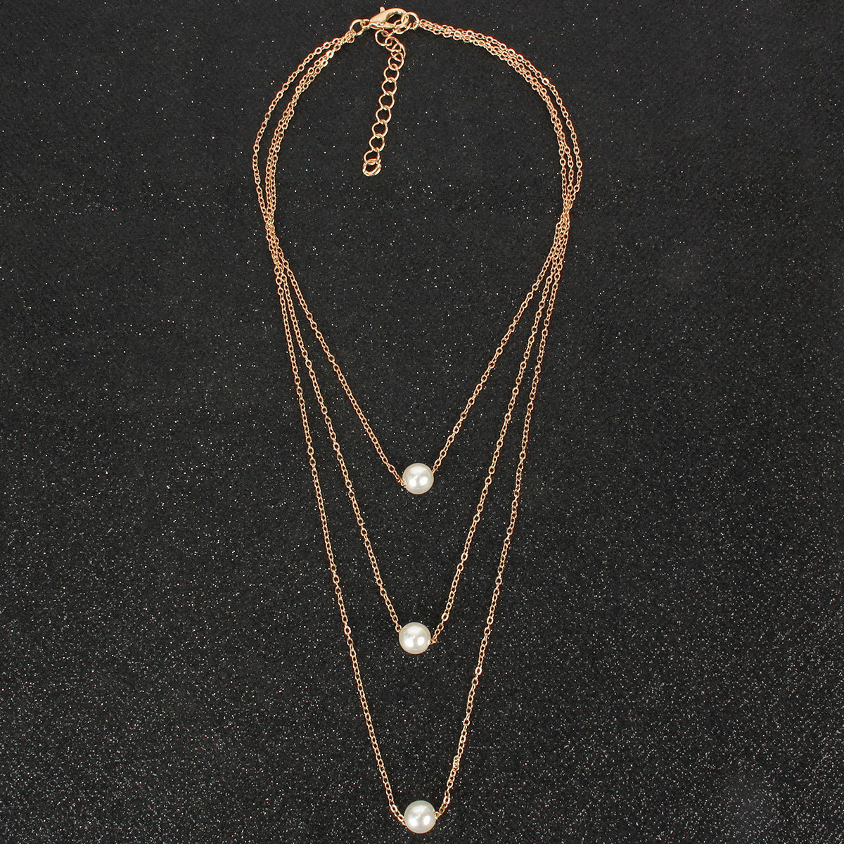 Necklace Retro Simple Beaded Three-layer Single Imitation Pearl Necklace Wholesale display picture 5