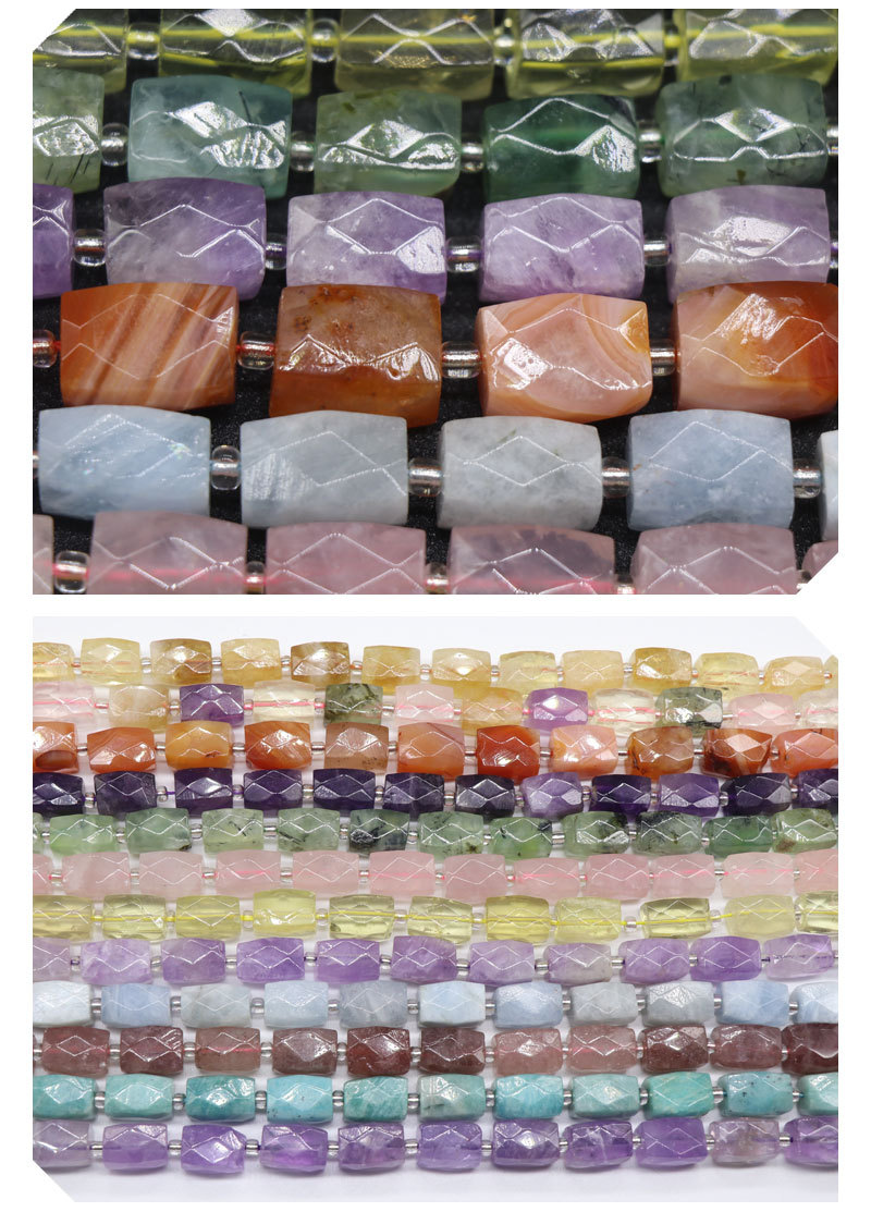 Crystal Square Cylindrical Beads Diy Hand-made Bracelet Necklace Jewelry Accessories display picture 3