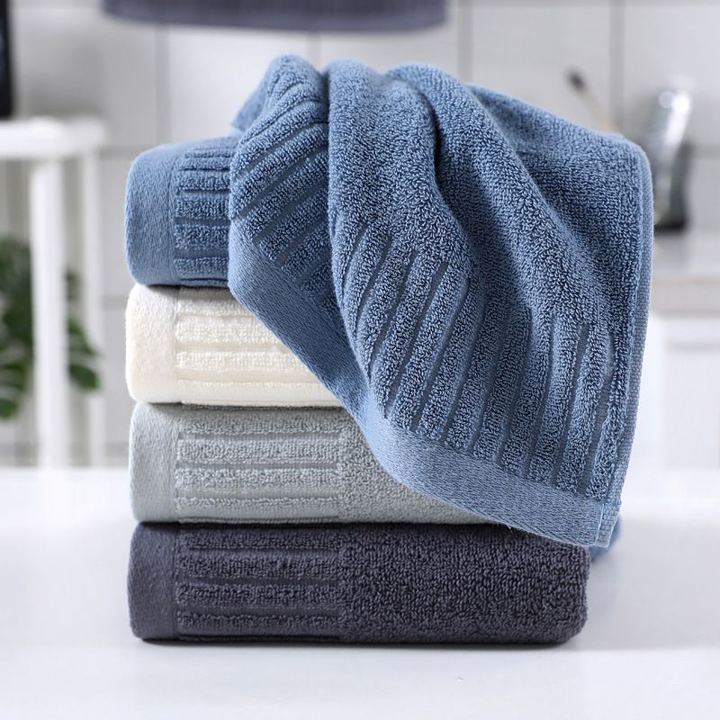 Tira vertical simple lavado de cara Toalla de algodón suave regalo de la empresa empleado bienestar Toalla de algodón Toalla de cara a rayas entrega de una sola pieza