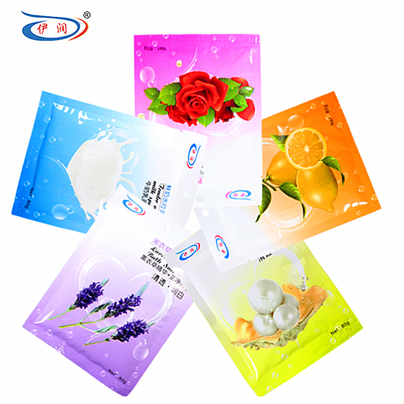 廠家直銷伊潤浴鹽玫瑰珍珠牛奶檸檬薰衣草搓澡浴鹽泡澡大包80g裝