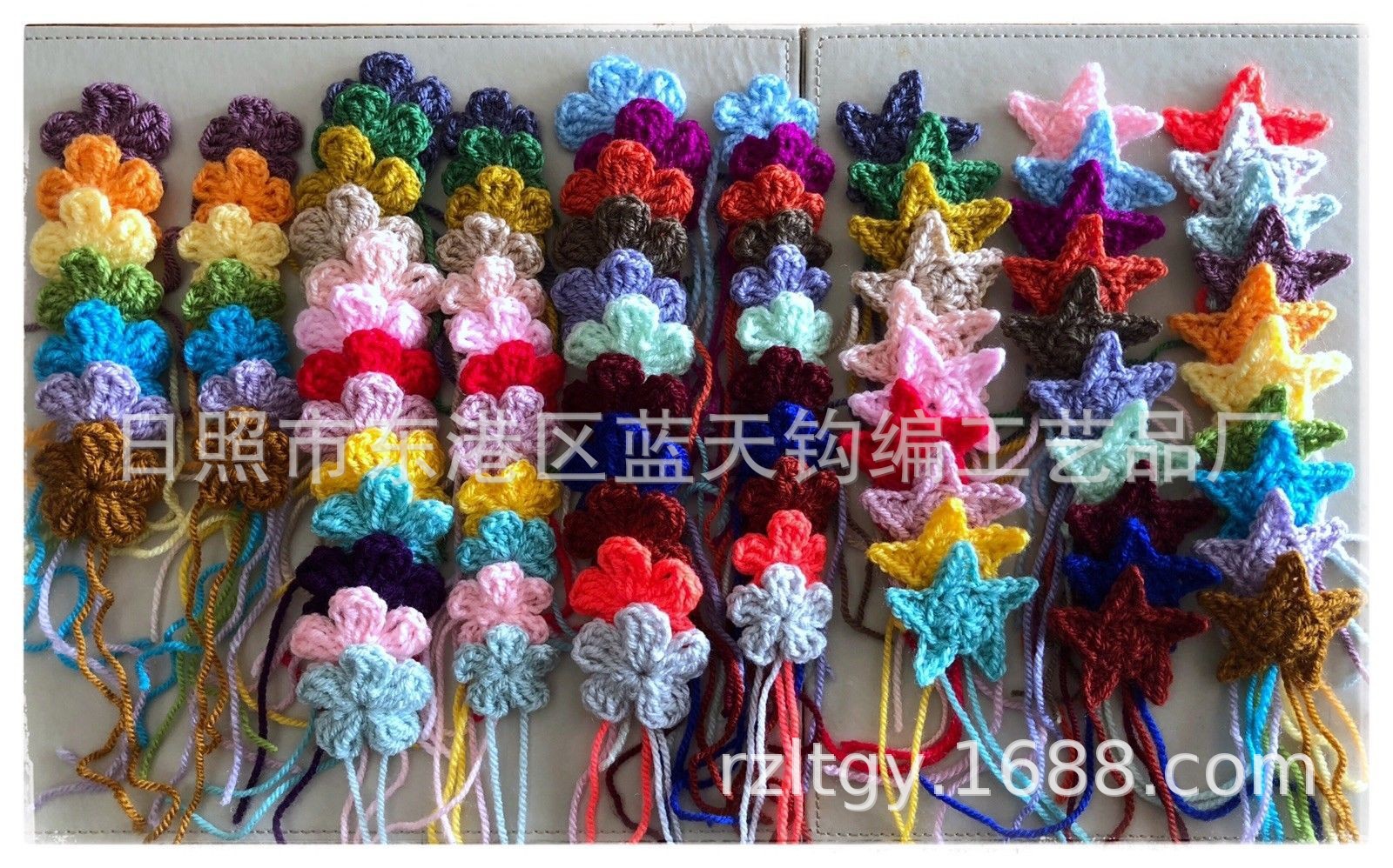 供应毛线手工钩花，钩针棉线花，手钩毛线花辅料
