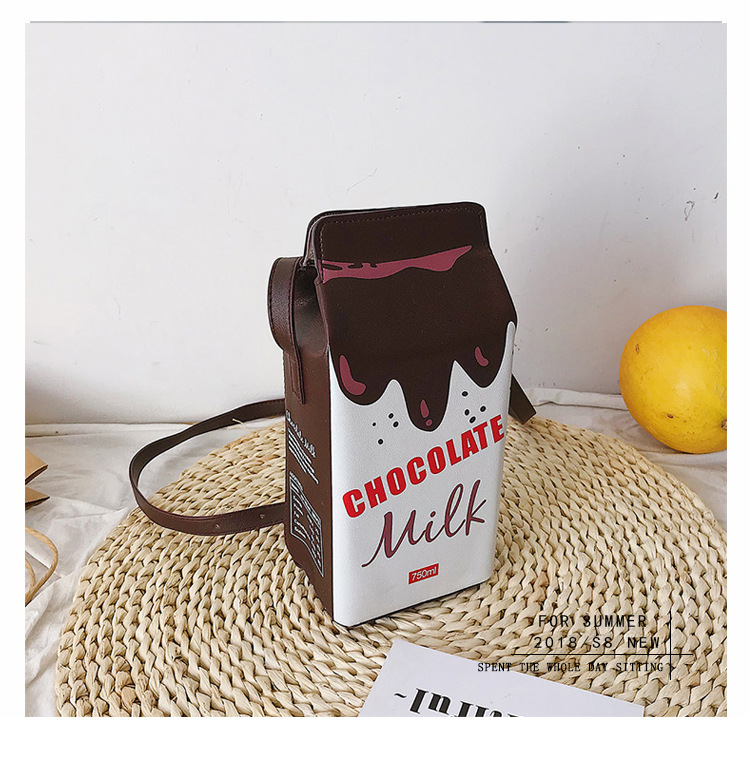 New Trendy Fashion Milk All-match Color Printing Korean Small Square Bag display picture 15