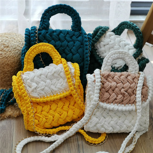 Hand woven bag fashion double shoulder color matching bag xiaoxiangfeng women’s bag xiaohongshu same cloth bag
