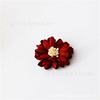 Cloth, hairgrip handmade from pearl, brooch, flowered