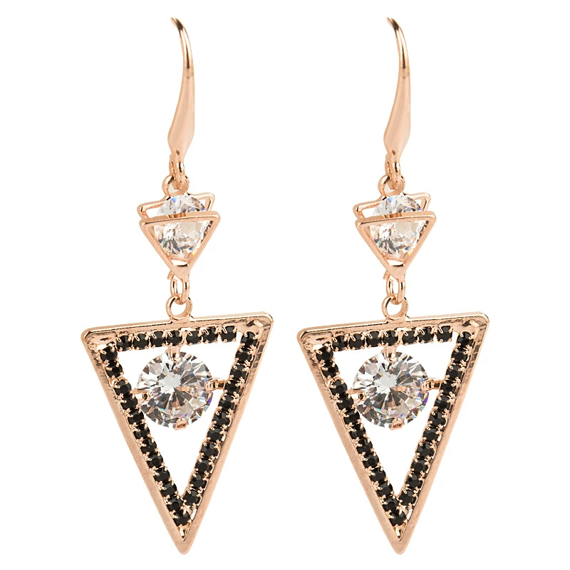 Accessory, black earrings, Korean style, simple and elegant design