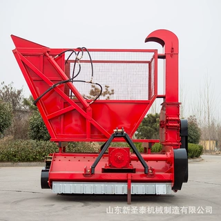 四轮拖拉机带动秸秆青储回收机效果 养殖饲料秸秆青储回收机现货
