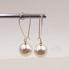 Goods, accessory, capacious earrings from pearl, European style, wholesale