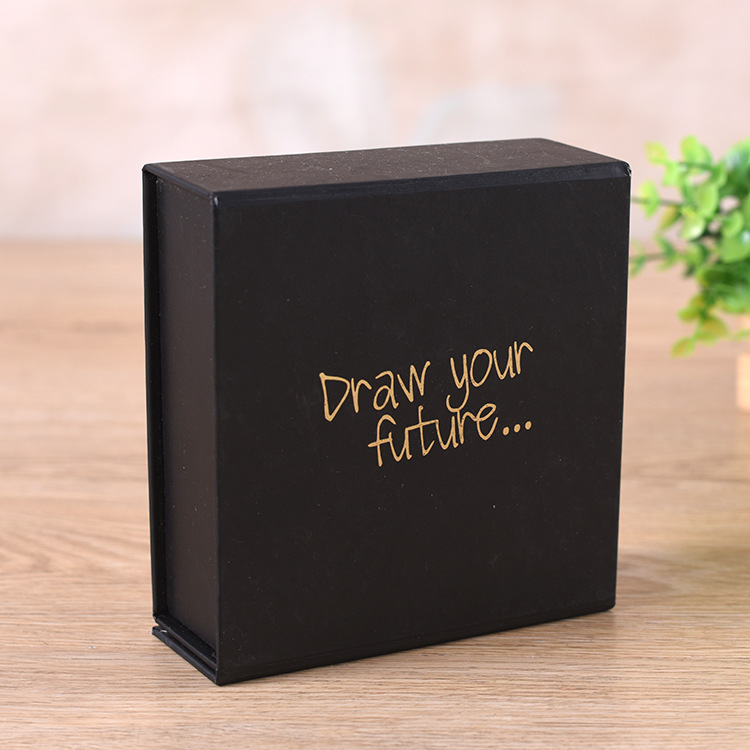 翻盖黑卡纸首饰礼品包装盒定制logo通用茶叶包装盒定做红糖礼品盒