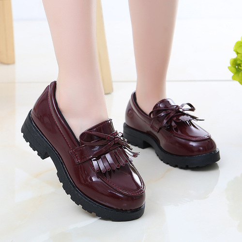 Factory direct sales girls princess performance shoes college style dance children's day performance children's leather shoes British style tassel shoes