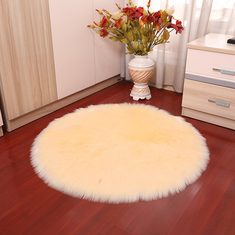 customized Imitation wool Seat cushion butterfly Seat cushion Circle pad thickening Plush Seat cushion Bar counter Dressing circular carpet Long hair