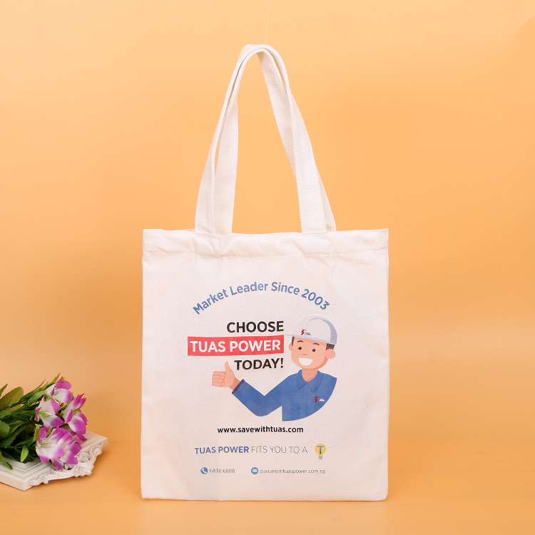 新款卡通印花帆布印logo环保创意购物袋广告宣传棉布手提通用袋