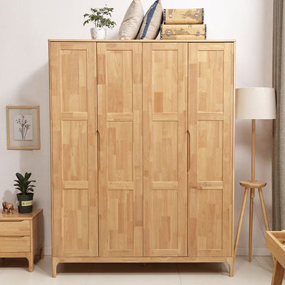 厂家直销北欧实木衣柜现代简约日式二门四门多功能大空间卧室家具