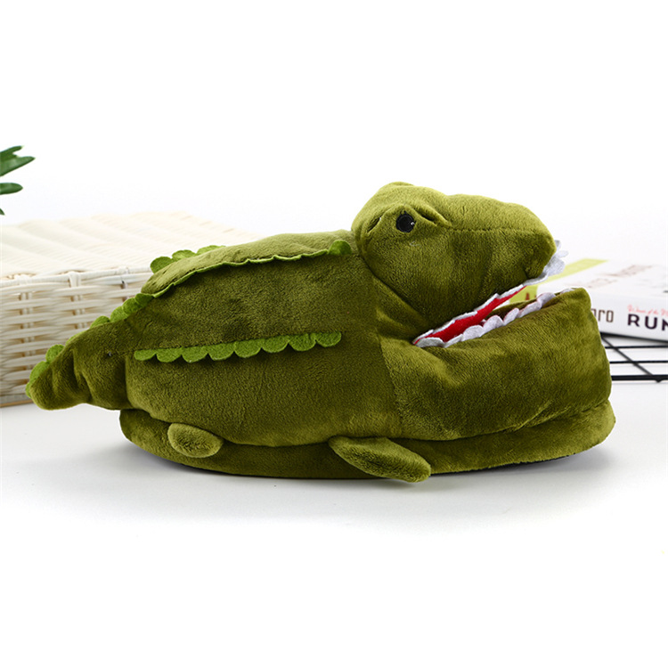 Neue Krokodil-Hausschuhe für den täglichen Bedarf im Winter, Plüsch-Hausschuhe für Paare, rutschfeste All-Inclusive-Hausschuhe für Erwachsene_voghion.com