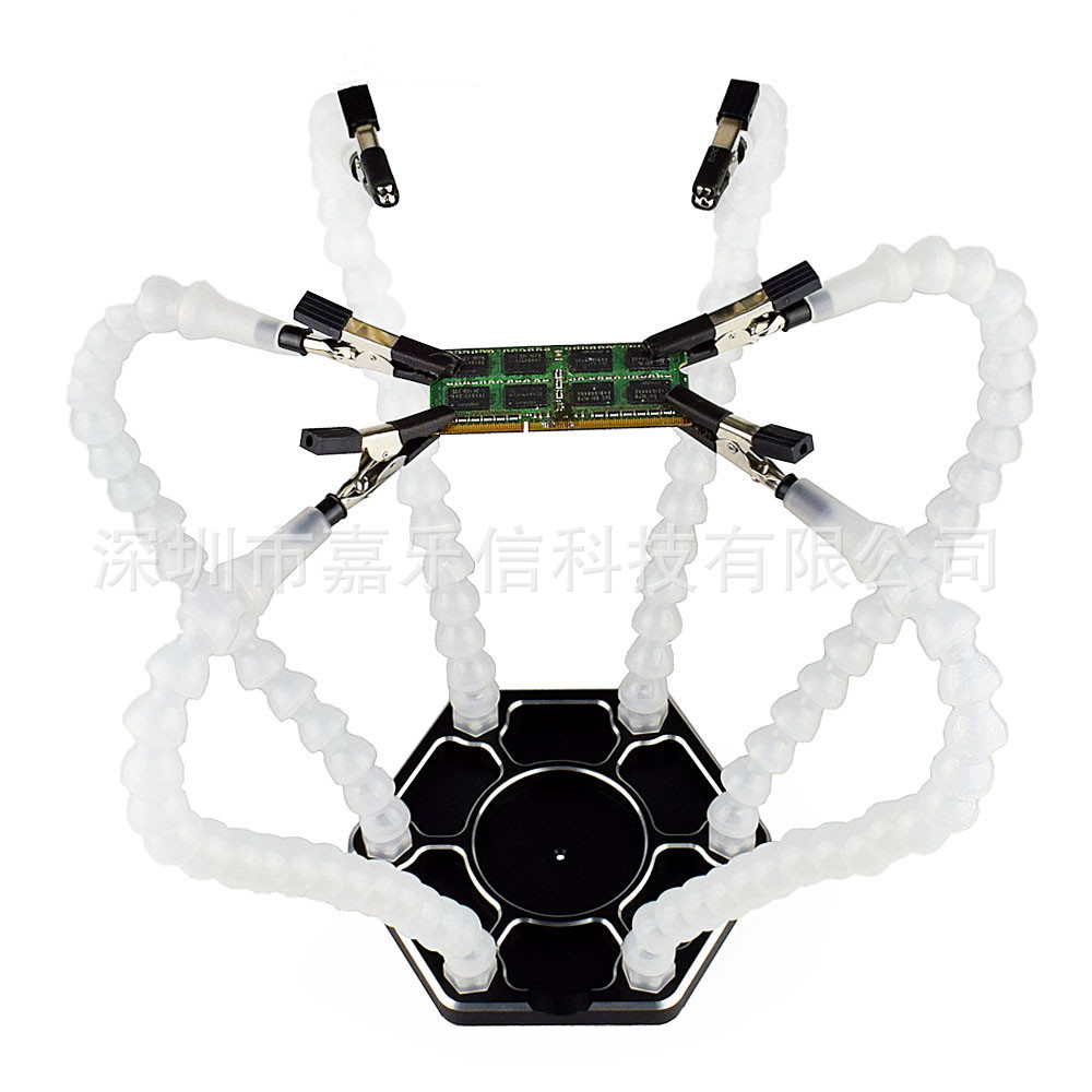 Ordinario azul blanco negro reparación ayuda seis-garra estación de soldadura de aleación de aluminio multifuncional modelo accesorios de aviones