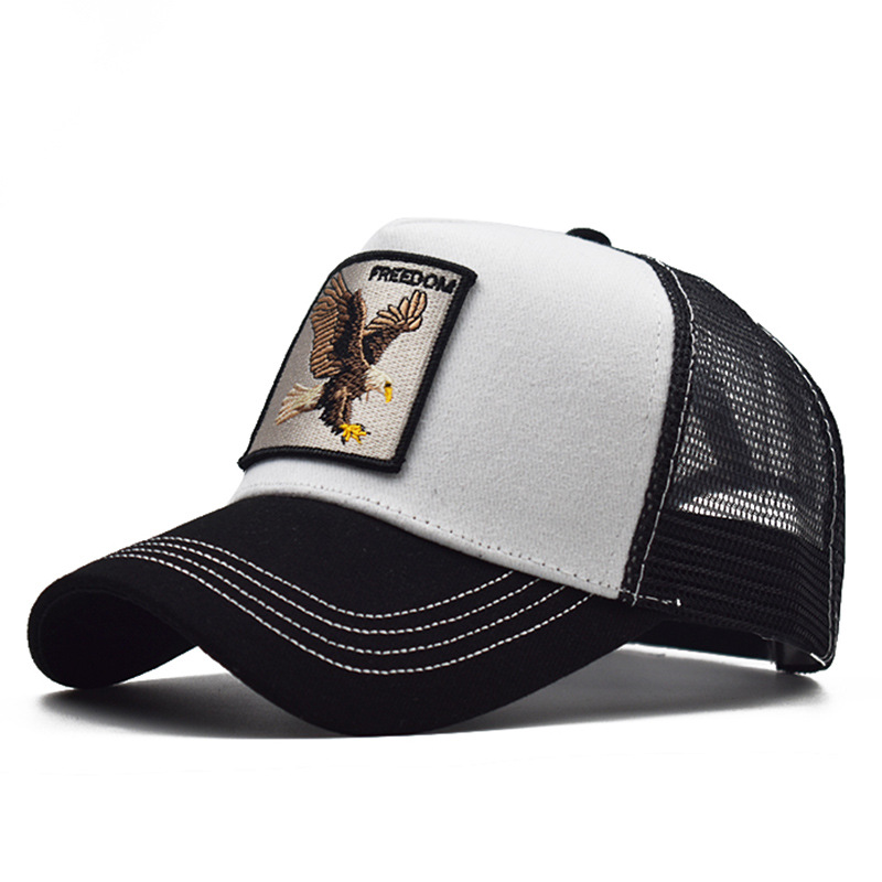Popular Amazon bordado animal de algodón de malla gorra de béisbol de las mujeres de los hombres de deportes al aire libre gorra enarbolada