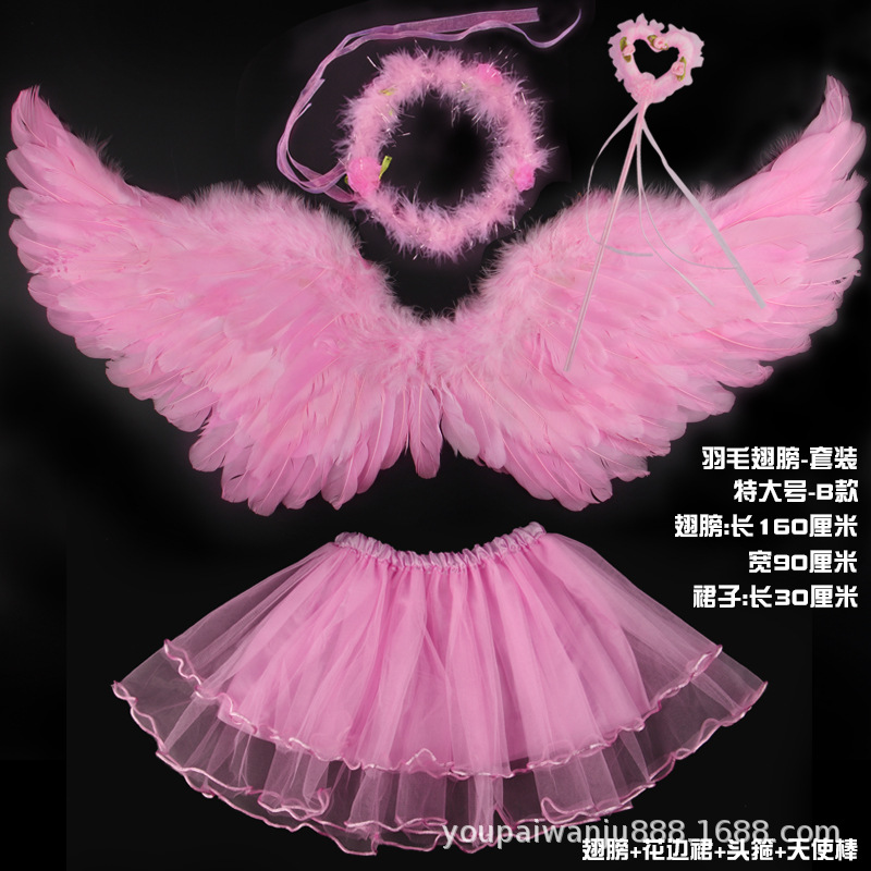 Очень большая розовая ласточка + палочка-сердечко + повязка на голову с гирляндой - кружевная юбка