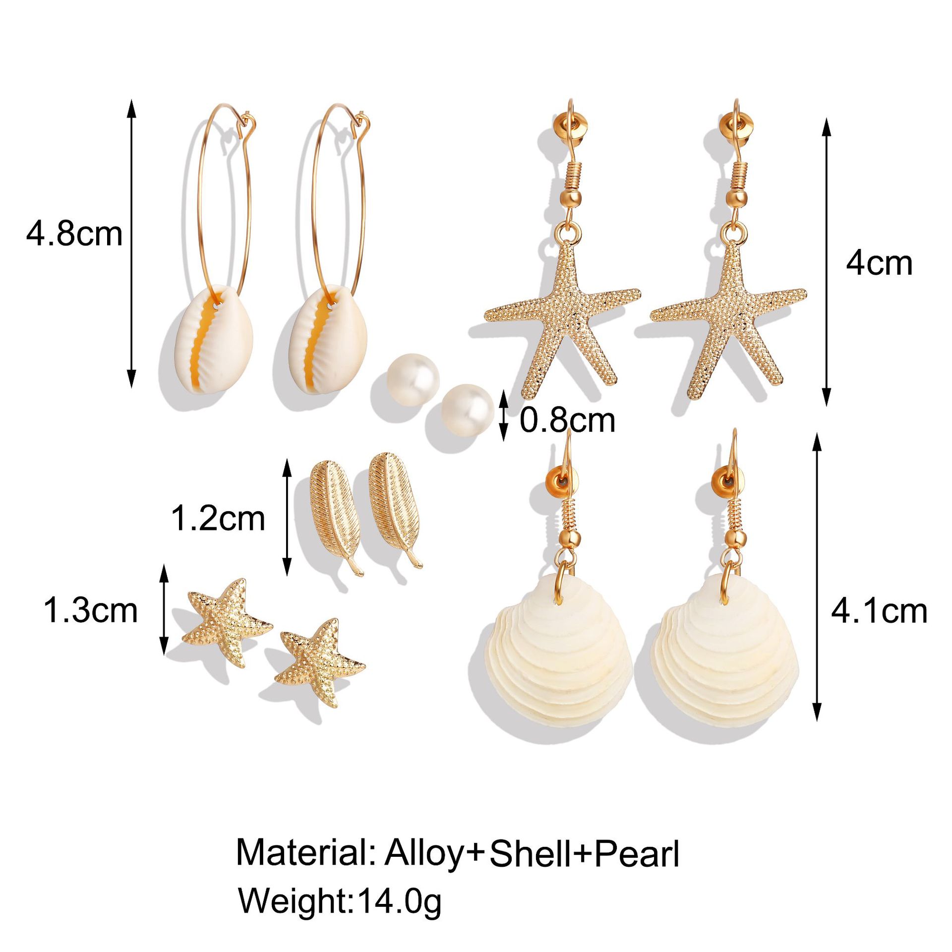 New Creative Retro Golden Silver Shell Scallop Earring Set Wholesale Nihaojewelry display picture 23