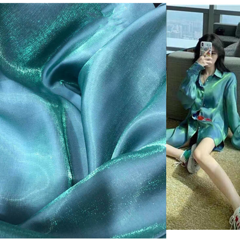 厂家直销 高垂度闪光琉璃缎面 变色龙金属缎时装连衣裙衬衫布料|ms