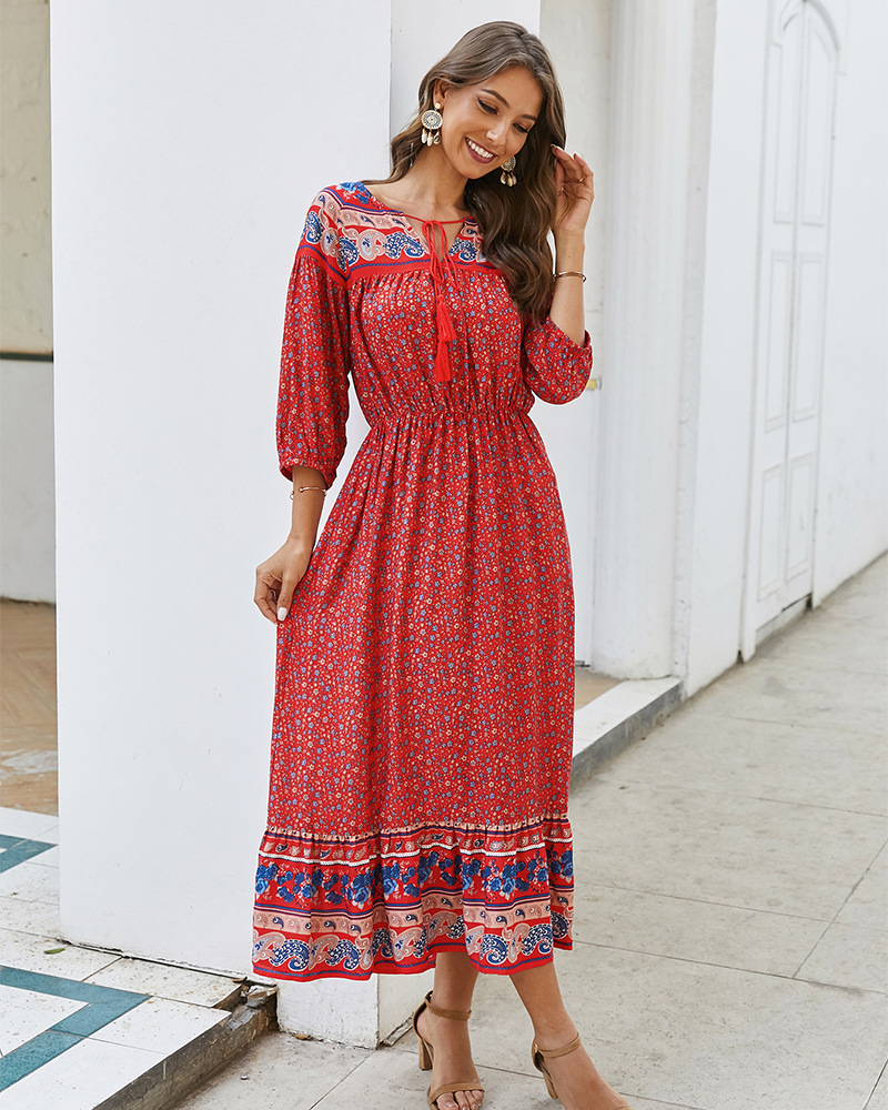  bohemian floral dress NSKA1638