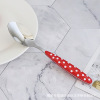 Rainbow -colored plastic handle stainless steel knife fork spoon dot and western tableware wave dot handle, bull buckle spoon