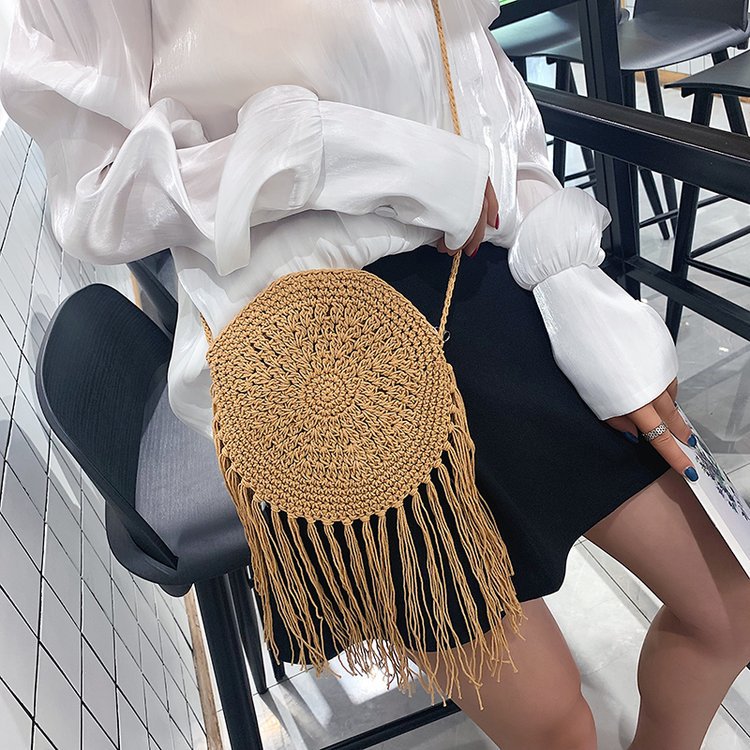 Artistique Style Coton Tress Femmes de Sac 2019 Nouveau Sac De Plage Gland Mini Sac de Paille  La Mode Dune Seule Pice Dropshippingpicture10