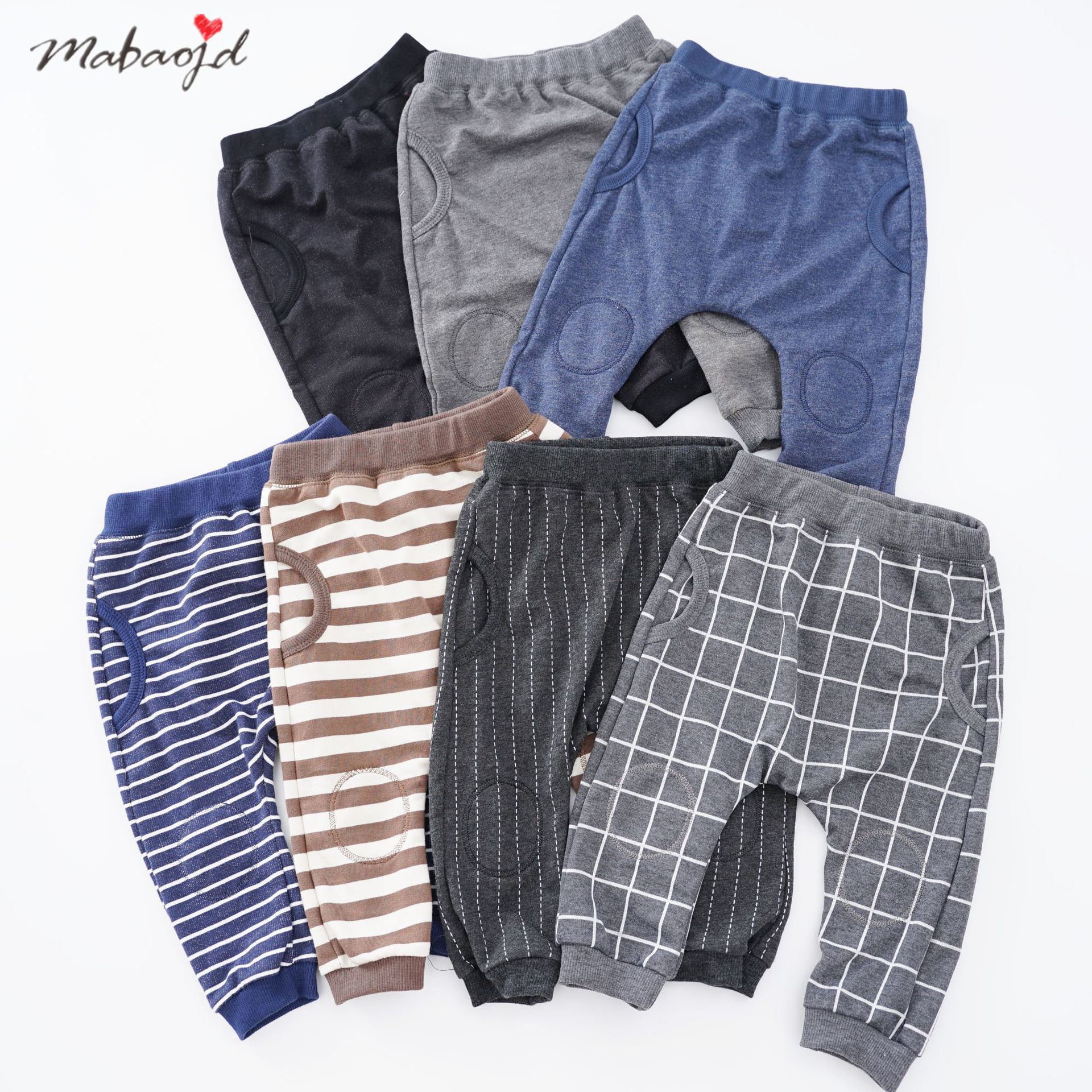 spring and autumn Boy girl Pure cotton PP Jeans Terry pure cotton Sweater trousers Haren pants Patch Pants