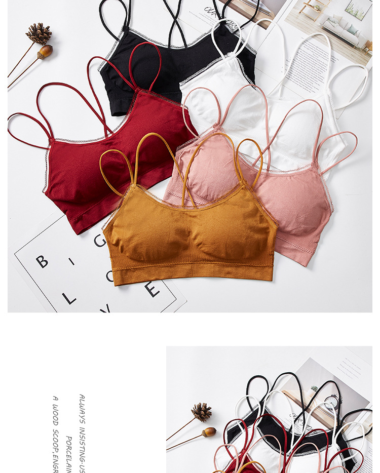 2020 new cross-shaped beauty back halter bra, sexy strapless anti-glare underwear, no steel ring fishwire sports bra detail image 10