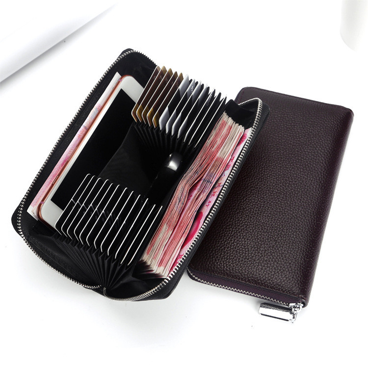 Japan-US new pattern Multi-bit cards Card package Amazon genuine leather wallet fashion clutch bag business affairs Clip Manufactor wholesale