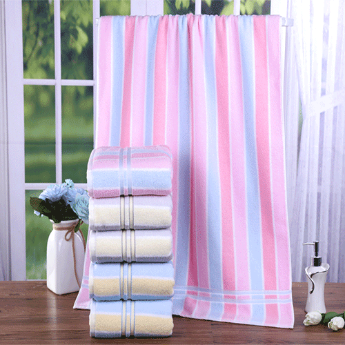 Gold Pure Cotton Color Bar Couple's Large Bath Towel Twistless Household Adult Bath Towel Swimming Bath Towel Soft Thick