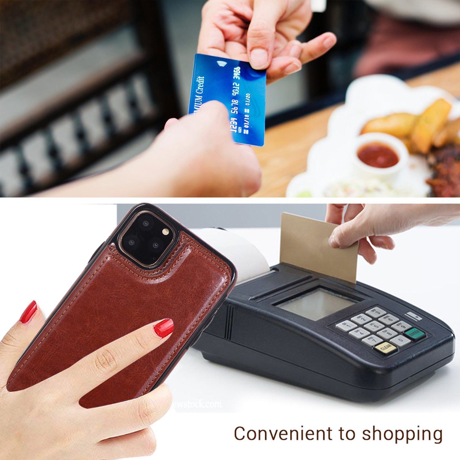 Leather Phone Case For Iphone 16 Pro Max Protective Card Holder_voghion.com
