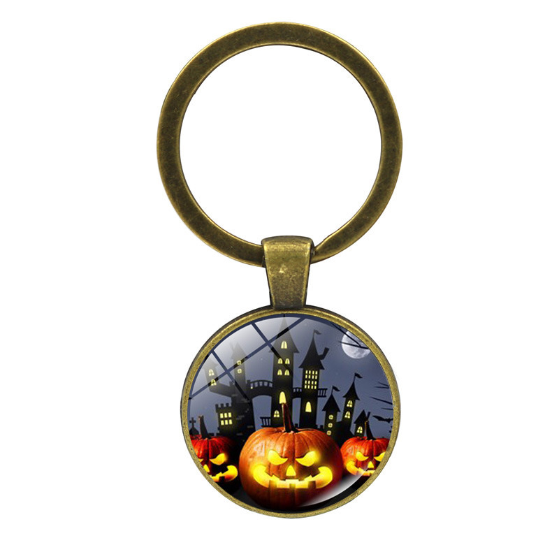 Nya accessoarer Halloween Pumpa Time Gems Vintage Mode Metallnyckelring Nyckelring Accessoarer, Halloweenpresent_voghion.com