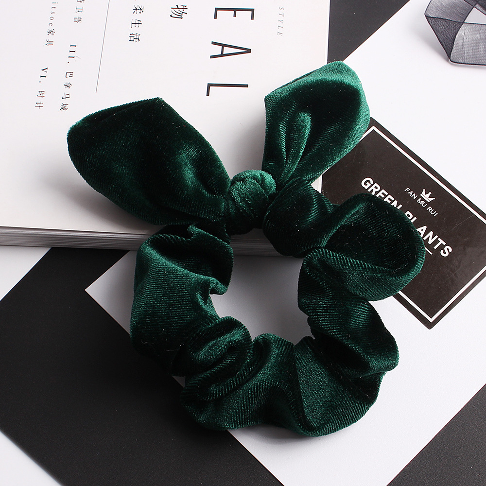 New Korean Retro Velvet Rabbit Ears Cheap Scrunchies Wholesale display picture 10