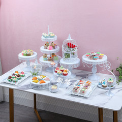 New Gold Iron Candy Tray Cake Stand Set Wedding Decor Rose Cake Stand Ornament 12-Piece Set