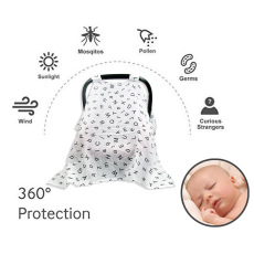 春夏Muslin双层纱布婴儿提篮推车罩 遮阳防风罩 lazada wish