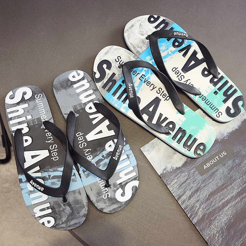 2023 летние новые мужские шлепанцы с граффити европейские и американские мужские тапочки повседневные пляжные сандалии в наличии оптом
